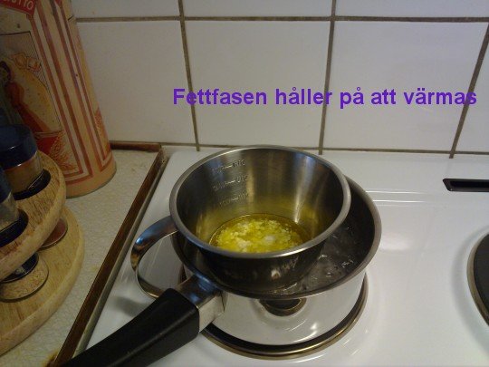 Fettfasen håller på att värmas Fettfasen håller på att värmas